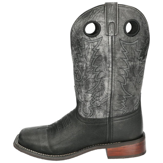 Smoky Mountain Boots Men's Duke Western Boot, Black/Black Distress, X-Wide, Size 8.5 US