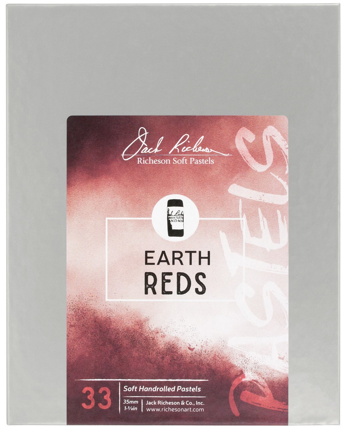 Jack Richeson 422972 Hand Rolled Soft Pastels (33 Piece Set), Earth Reds