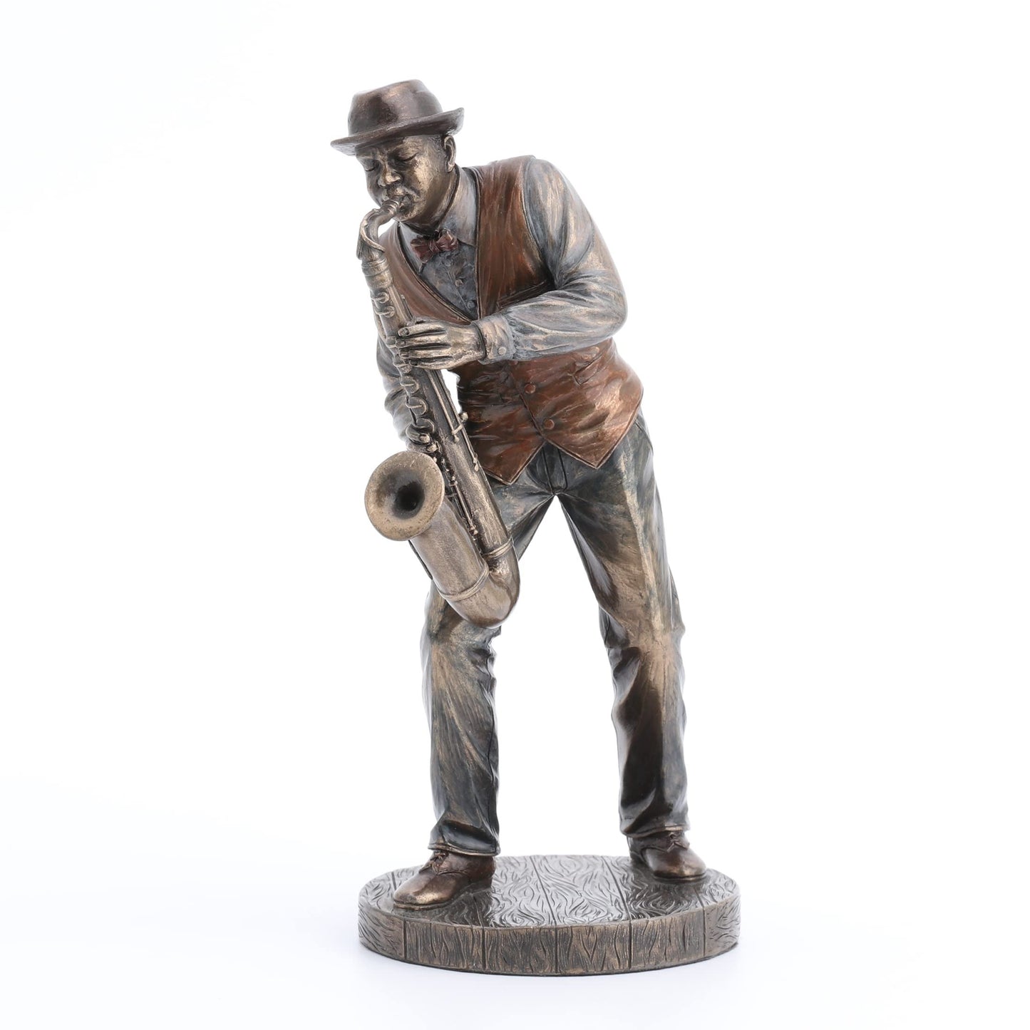 Veronese Design 7 1/4" Jazz Band Saxophonist Resin Figurine Bronze Finish
