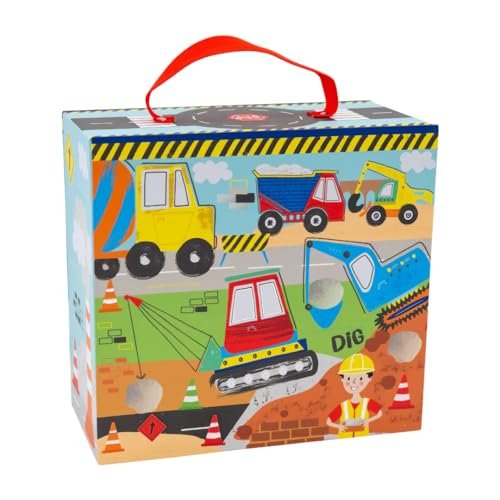 Floss & Rock Construction Kids Playbox, 15 Wooden Piece, 9.25 Inch
