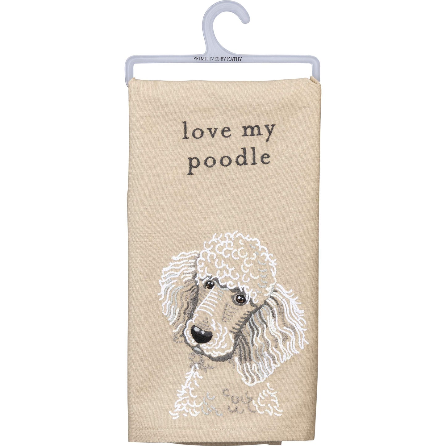 Primitives by Kathy Love My Poodle Dish Towel