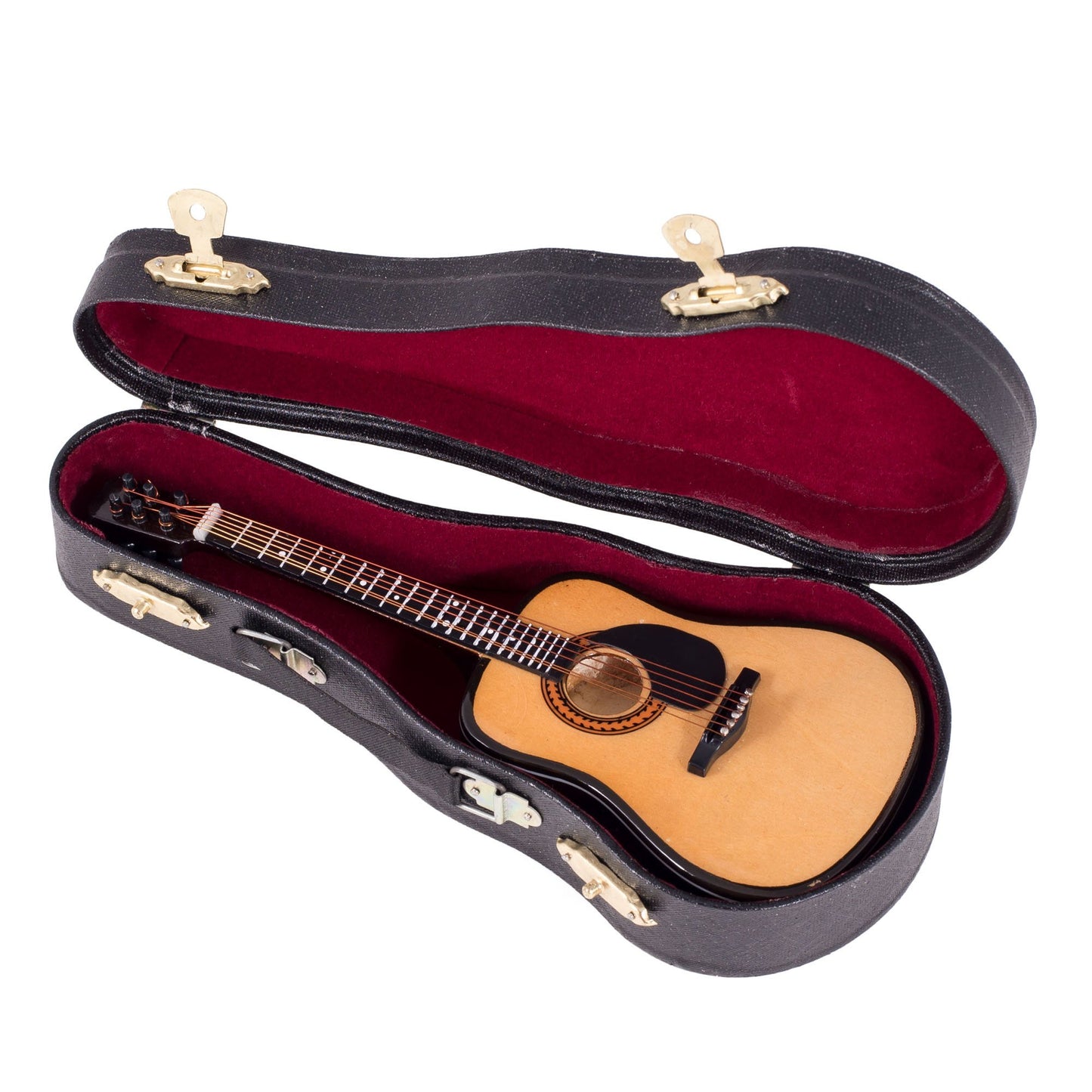 Broadway Gifts Co. Classic Steel String Guitar with Pick Guard Case and Stand Figurine 7 Inch New