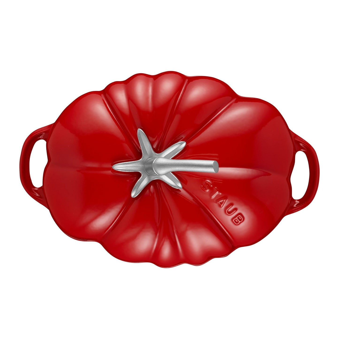 STAUB Cast Iron Dutch Oven 3-qt Tomato Cocotte, Made in France, Serves 2-3, Cherry