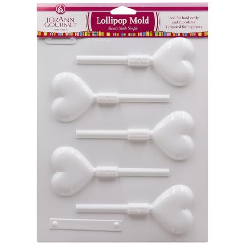 Lorann Oils Hearts Lollipop Sheet Mold, (6-Pack)