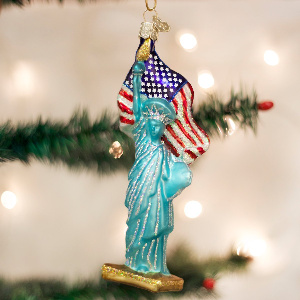 Old World Christmas Cities, Places and Landmarks Glass Blown Ornaments for Christmas Tree Statue of Liberty