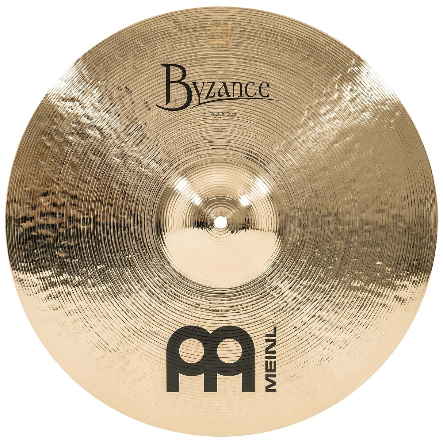 Meinl Cymbals Byzance 18" Brilliant Medium Crash — Made in Turkey — Hand Hammered B20 Bronze, 2-Year Warranty, (B18MC-B)