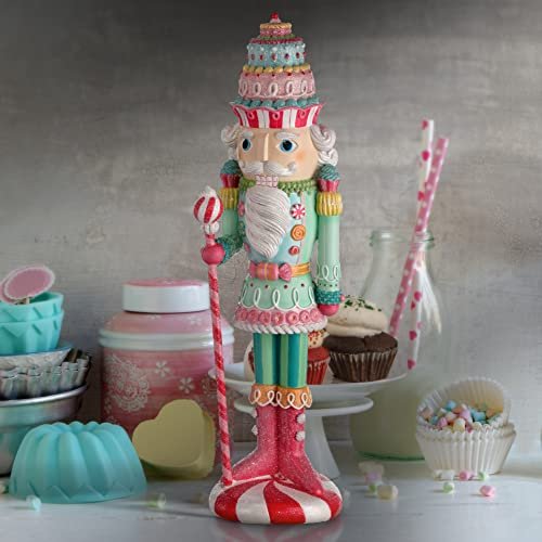Regency International Resin Pastel Peppermint Nutcracker, 22 Inches, Figurine, Christmas, Tabletop Decor