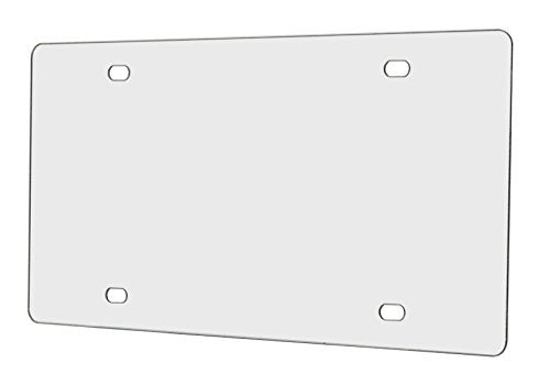 Blank License Plate Cover or Protector 4 Hole Clear Acrylic Laser Cut 12" x 6" DIY Personalization Customizable Unique Different Compatible with Most Vehicles by Marketing Holders