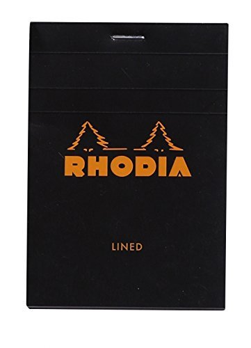 RHODIA # 12 Notepad 3-3/8 x 4-3/4 Lined ORANGE and Black, Pack of 2