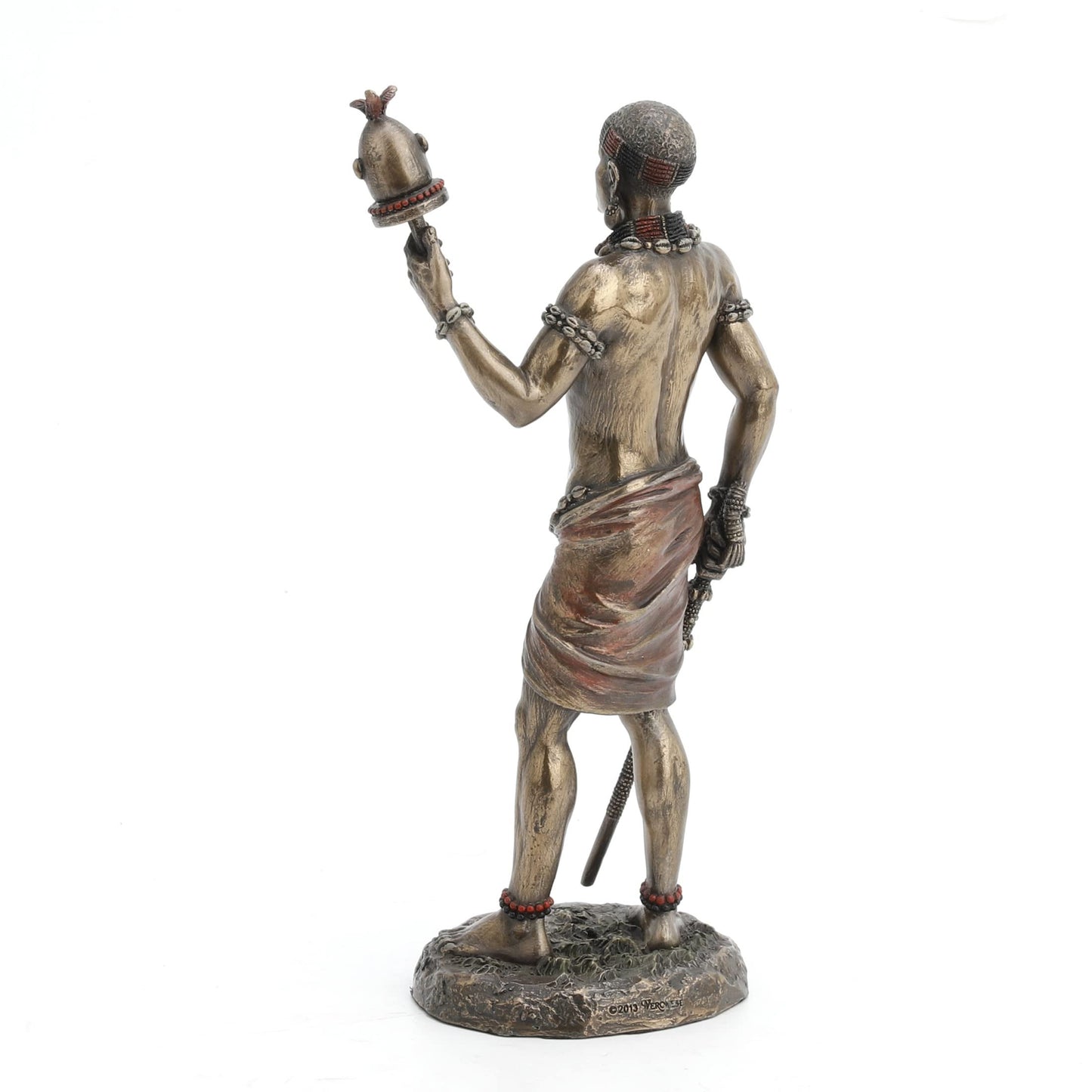Veronese Design 8 7/8 Inch Ellugua God of Travelers African Orisha Resin Statue Bronze Finish