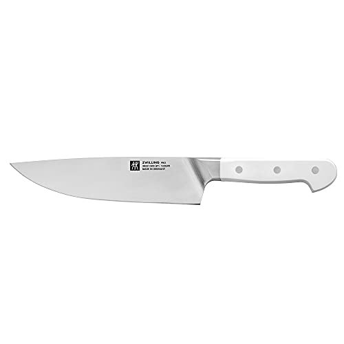 ZWILLING Pro Le Blanc 8-inch Chef's Knife, Razor-Sharp Blade, White Polymer Handle, Made in Germany