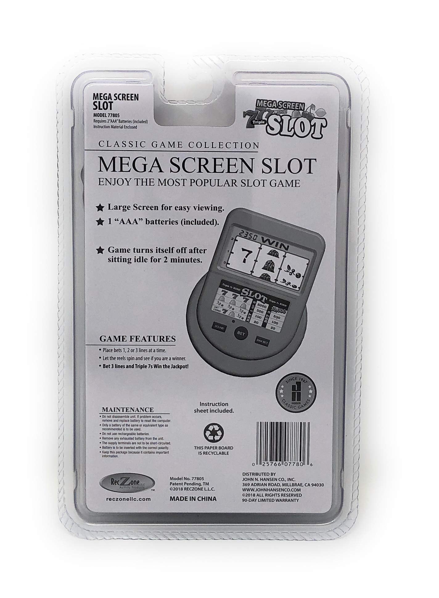 Classic Games Mega Screen Slot Machine Handheld Arcade Game