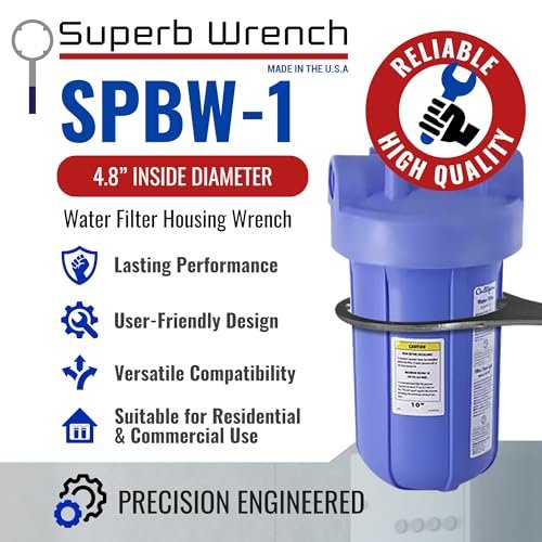 Superb Wrench SPBW-1 Heavy Duty Metal Water Filter Housing Wrench (4.8 inch Inside Diameter)