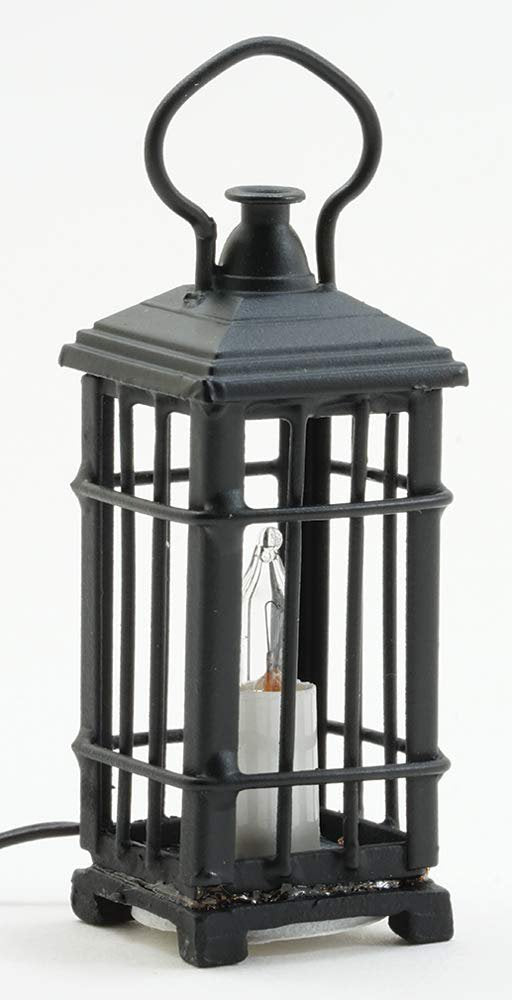 Dollhouse Miniature Black Lantern, 12 Volt