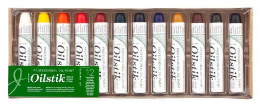 Jack Richeson 121502 Shiva Oil Paintstik, Professional Colors, Set of 12