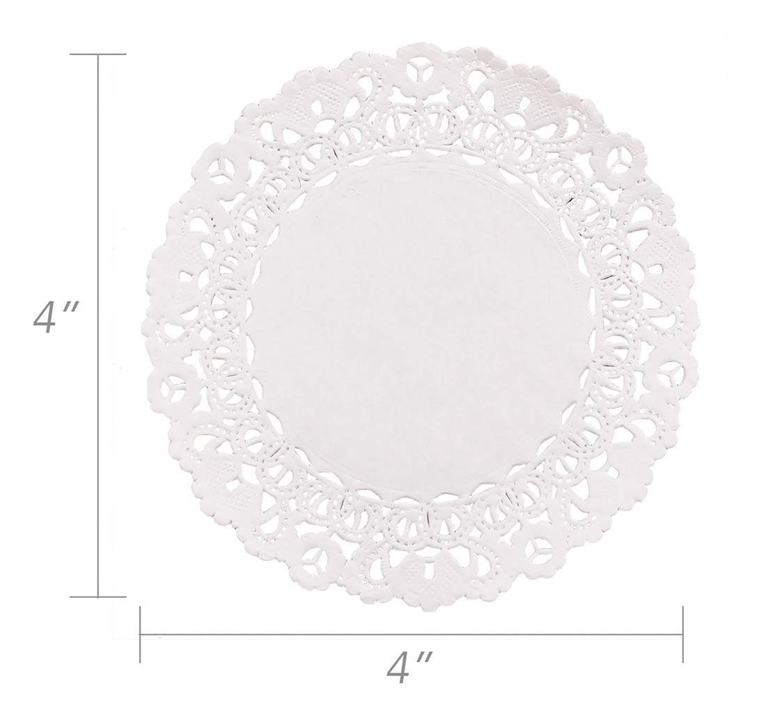 Hygloss Round Paper Doilies - 100 Pcs. 10-Inch - Decorative White Lace Doilies - Disposable and Food Grade Safe