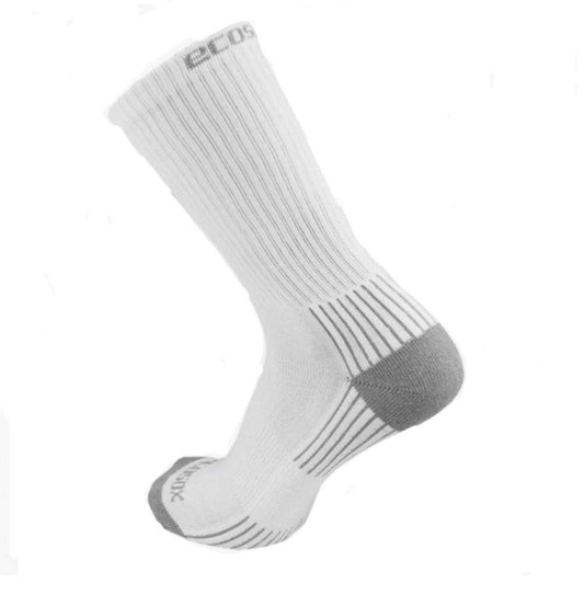 Ecosox Crew with Arch Support Socks (9-11 (3 Pack), White/Gray)