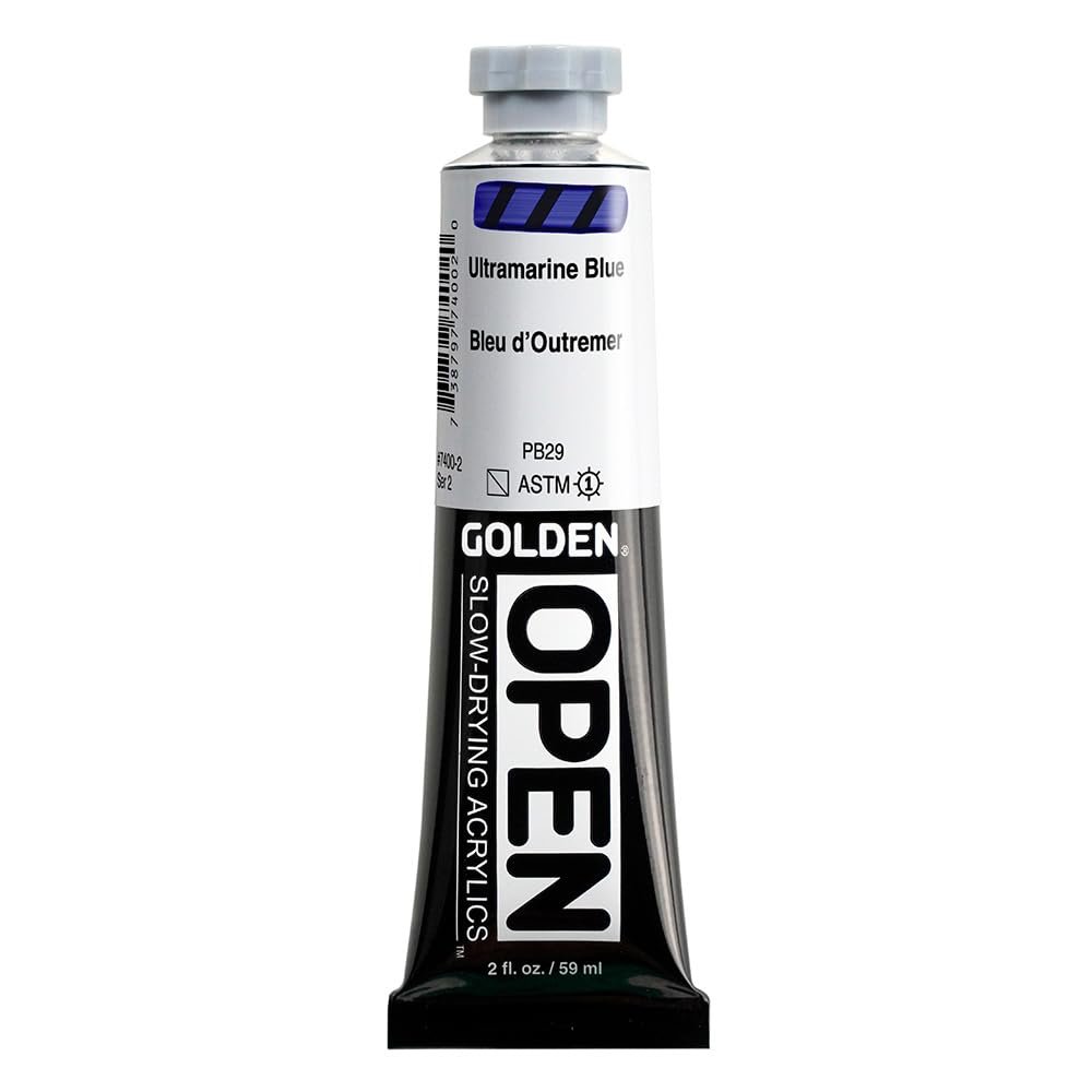 OPEN Slow-Drying Acrylics by GOLDEN, Violet and Blue, Professional Acrylic Paint