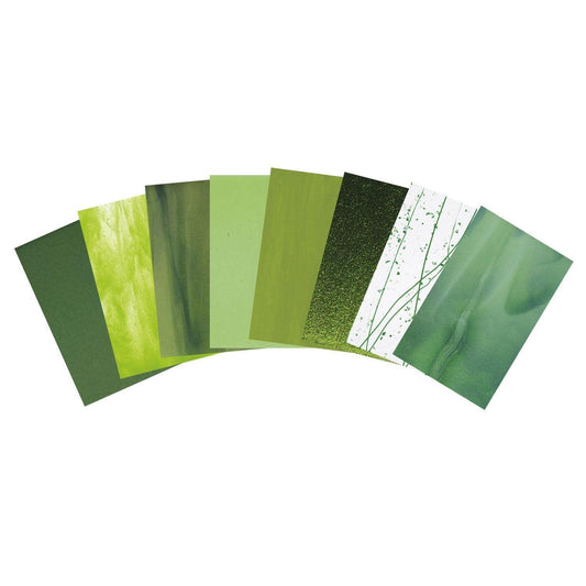 Bullseye It's Easy Being Green Fusible Glass Pack - 90 Coe