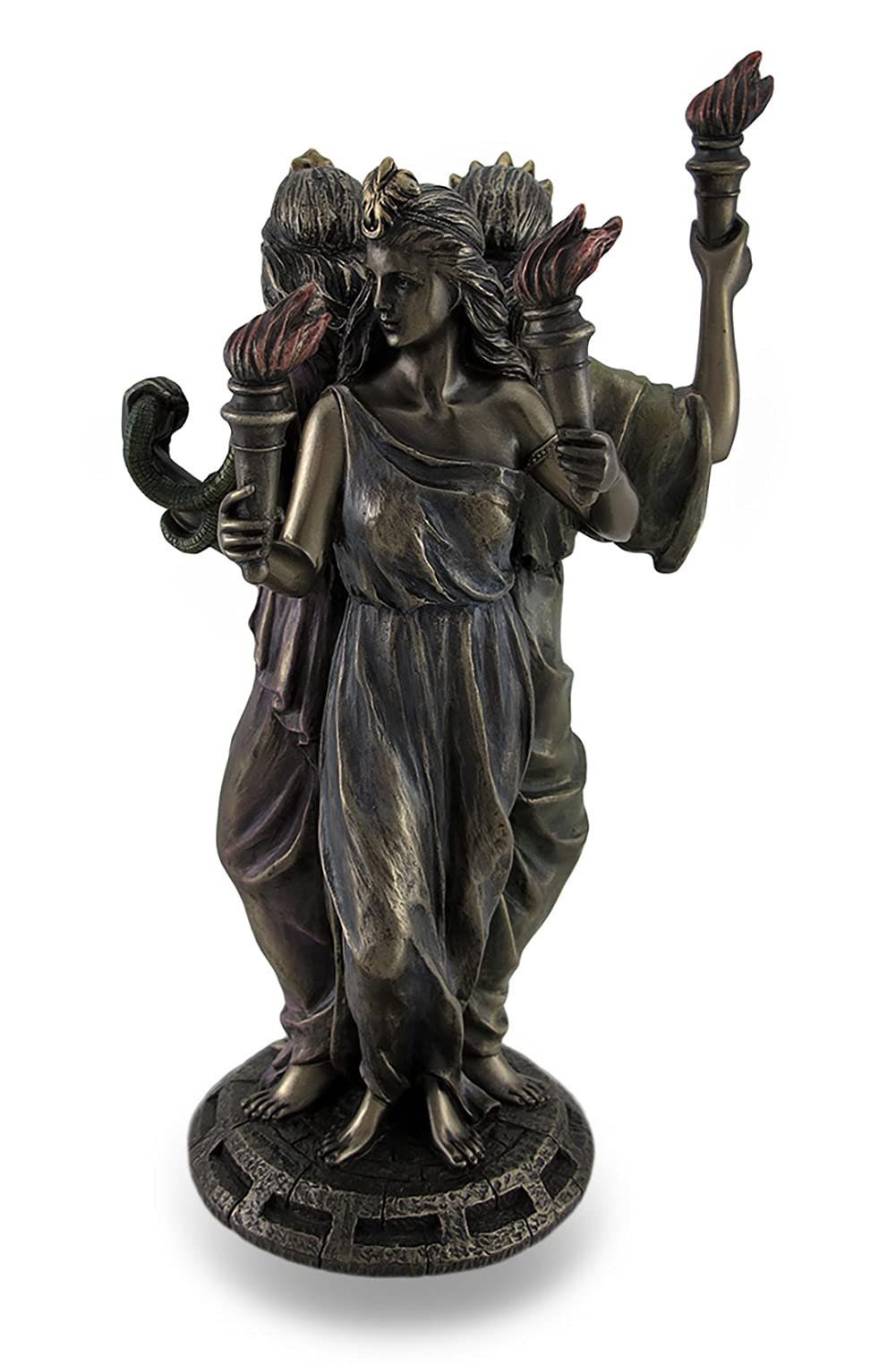 Veronese Designs 8 1/4" Tall Hecate Greek Triple Goddess of Magic Statue Cold Cast Resin Antique Bronze Finish Moon Goddess Sculpture