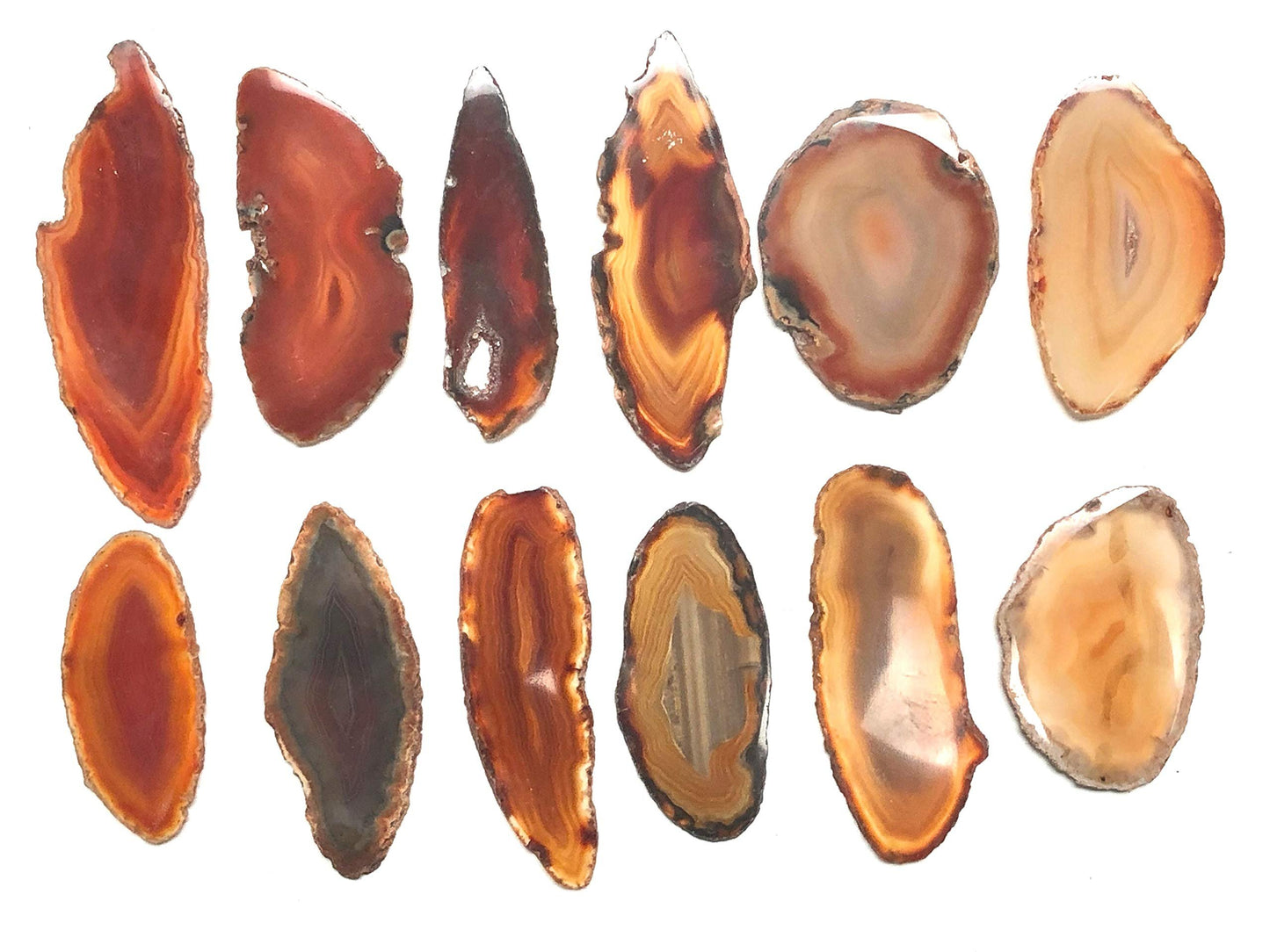 Zentron Crystal Collection 20 Count Agate Slices 2" Pieces (Red/Orange, 20)