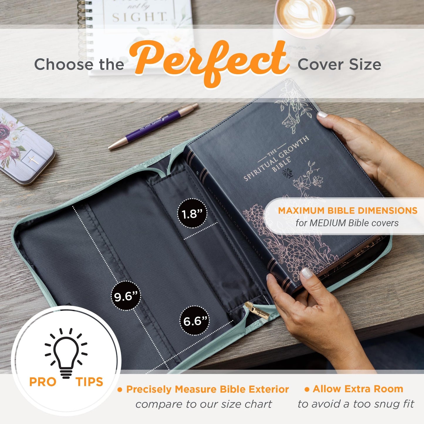 Christian Art Gifts Faux Leather Fashion Bible Cover: I Know The Plans I Have for You - Jeremiah 29:11 Inspirational Bible Verse, Debossed Floral Teal Design, Large