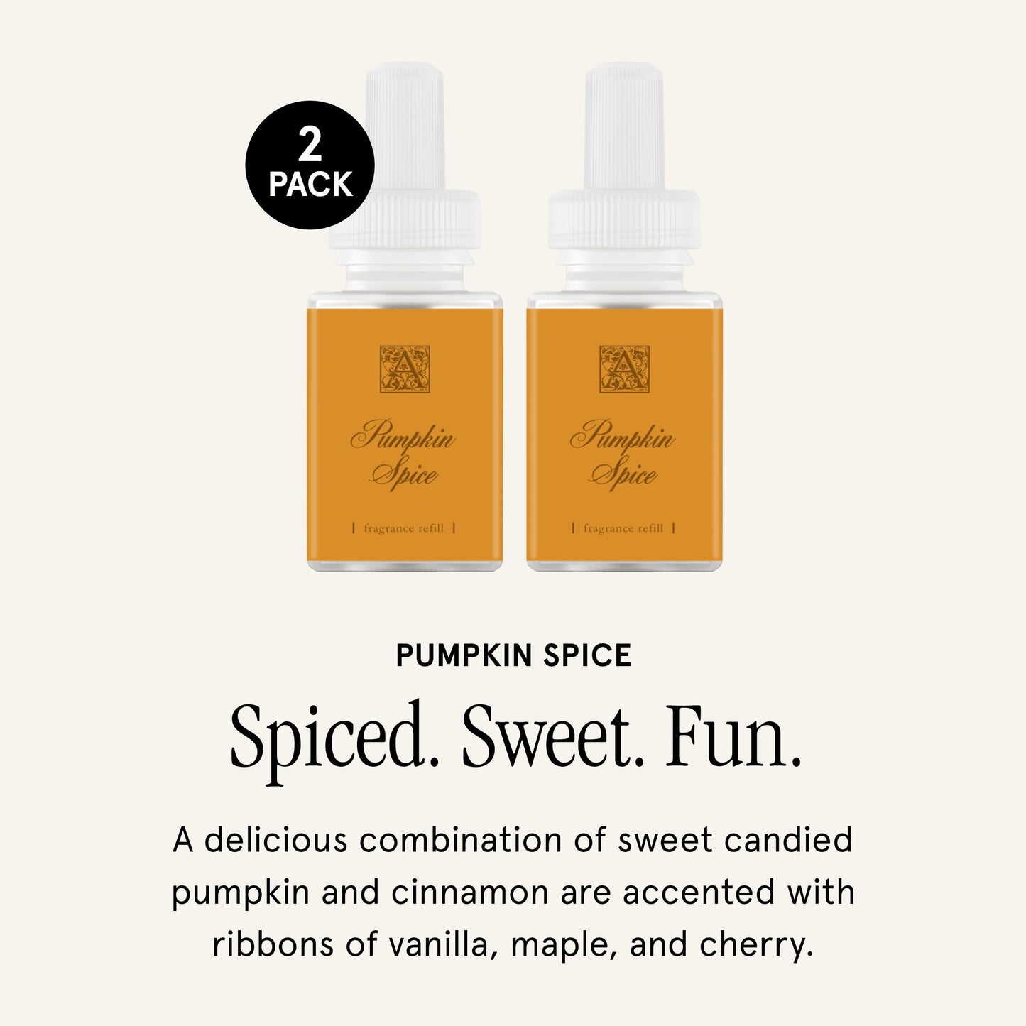 Pura & Aromatique Home Scent Refill - Smart Home Air Diffuser Fragrance - Up to 120-Hours of Luxury Fragrance per Refill - Household Essential - Clean Diffuser - Pumpkin Spice, 2 Pack