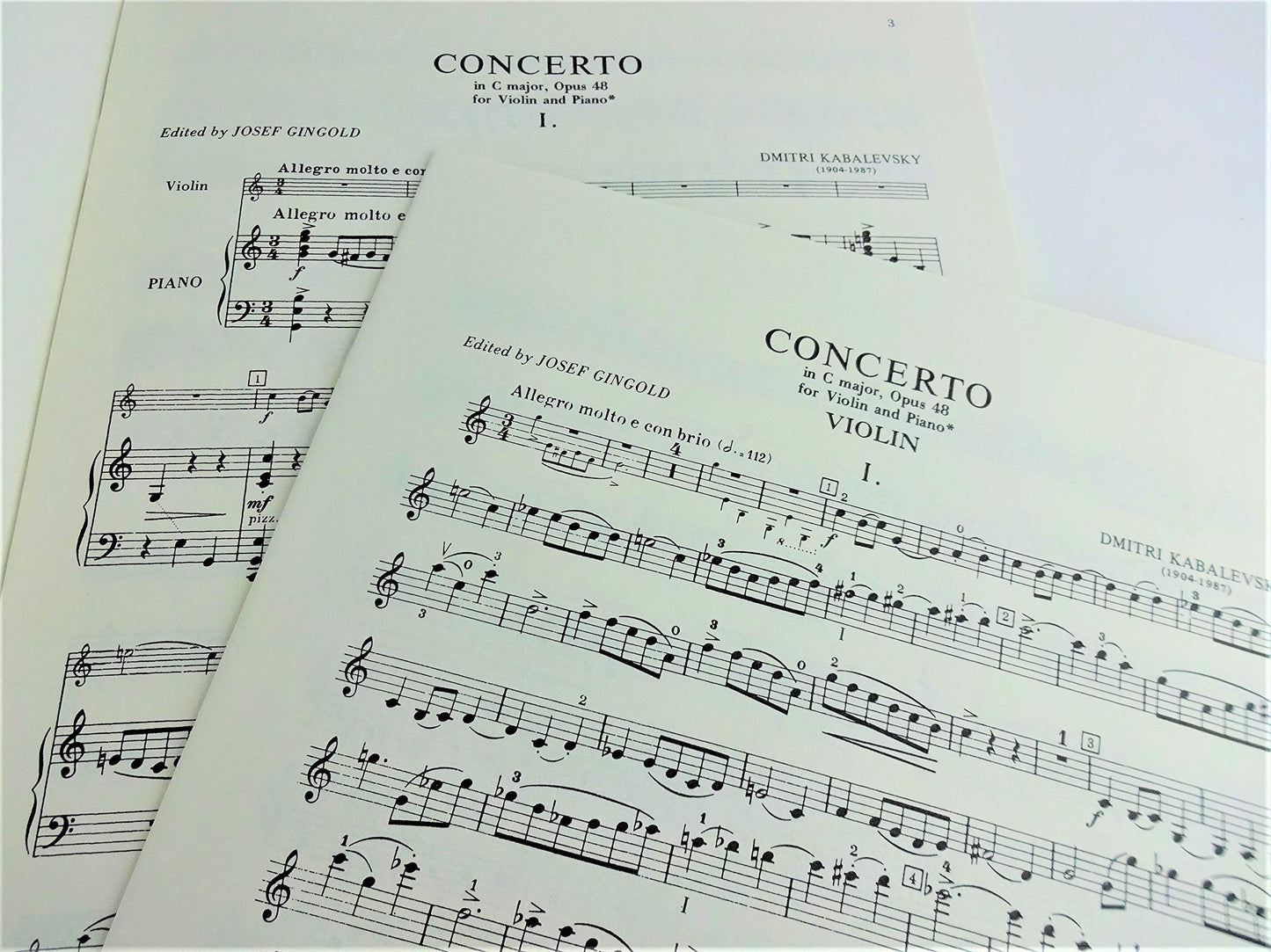 Kabalevsky, Dmitri Concerto in C Major, Op 48 Violin and Piano by Josef Gingold - International