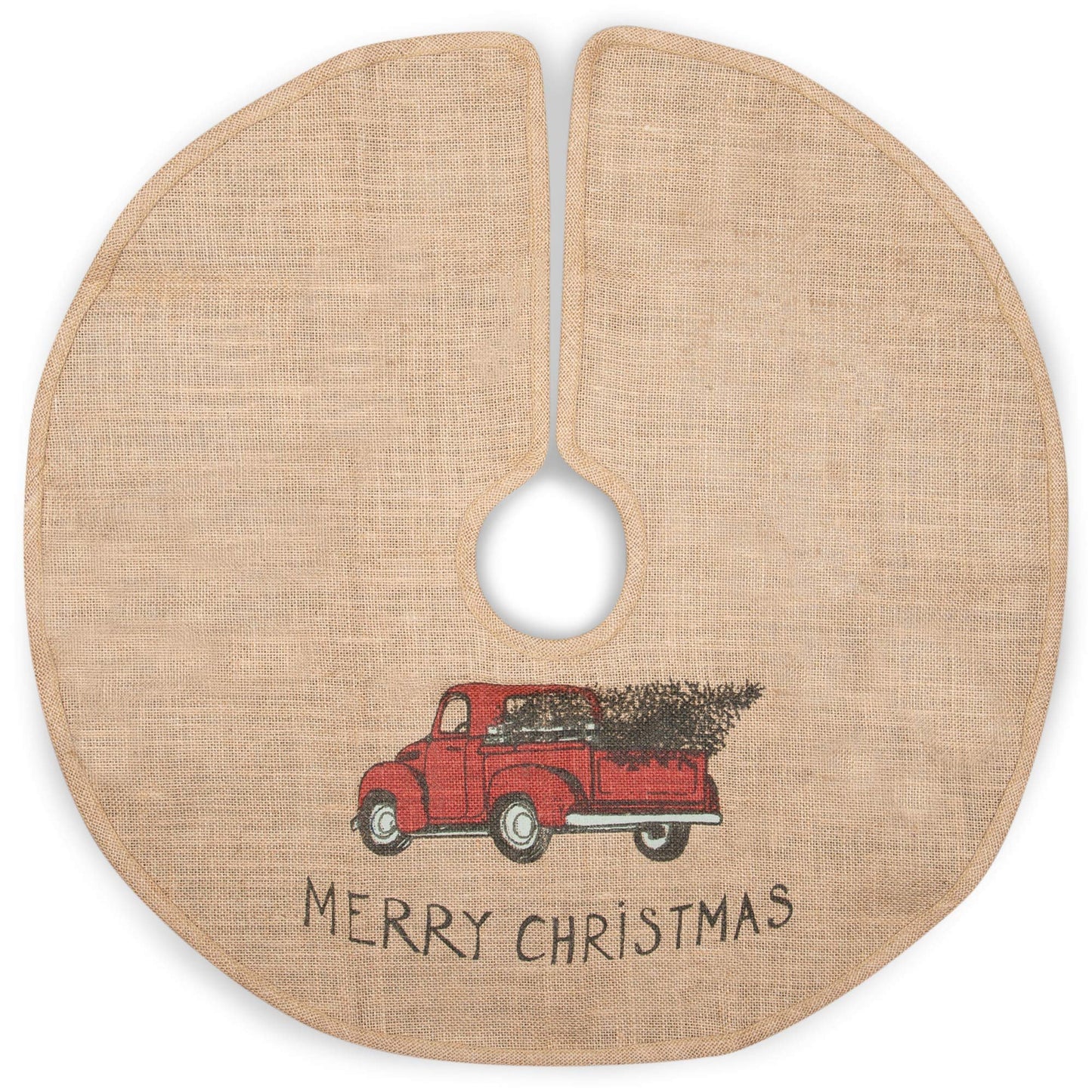 The Country House Collection Red Truck 24" Burlap Tree Skirt