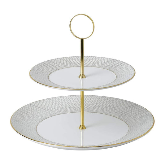 Wedgwood Gio Gold Two-Tier Cake Stand