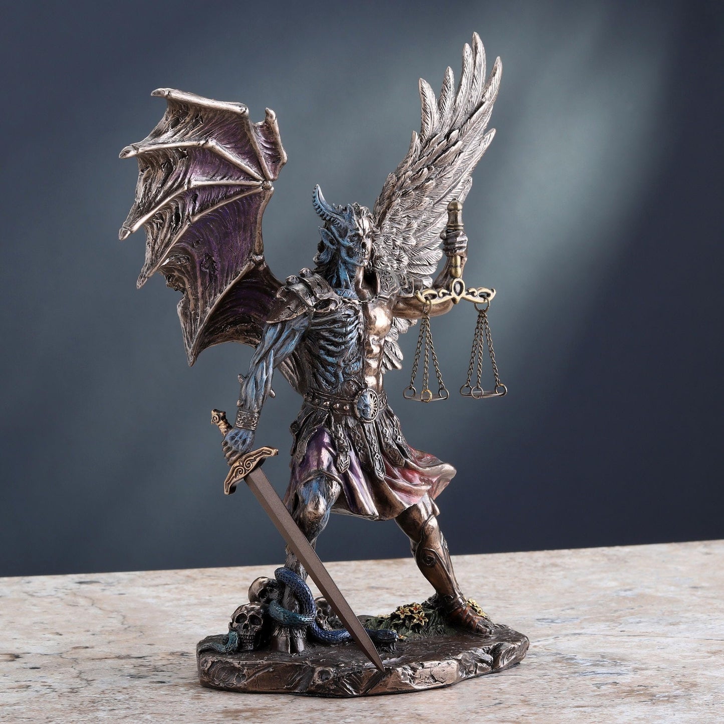 Veronese Design 10 1/4 Inch Judgement of The Nephilim Cold Cast Resin Statue Antique Bronze Finish