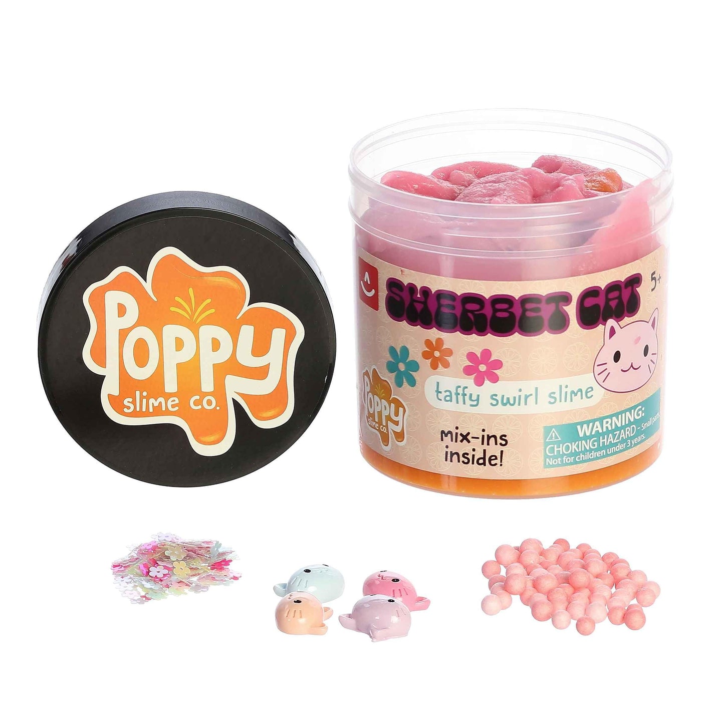 Aurora® Toys Gooey Poppy Slime Co.™ Sherbet Cat Slime Toy - Sensory Play for Fun Playdates - for Kids 5+ Years, Adults, and Parents - Pink 11.3 oz