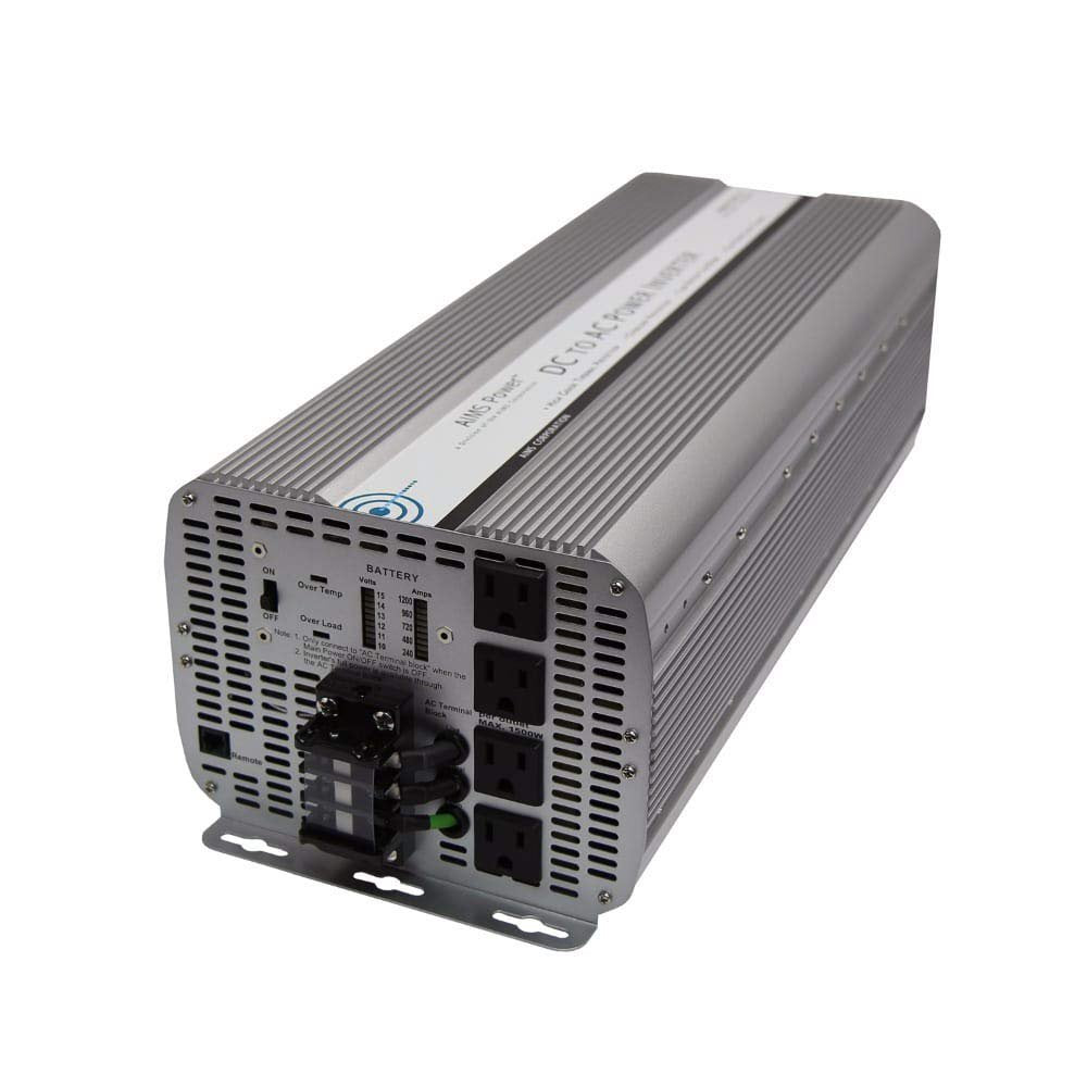 AIMS Power 5000 Watt Modified Sine Power Inverter 12Volt DC to 120 Volt AC with GFCI Outlets and AC Terminal Block