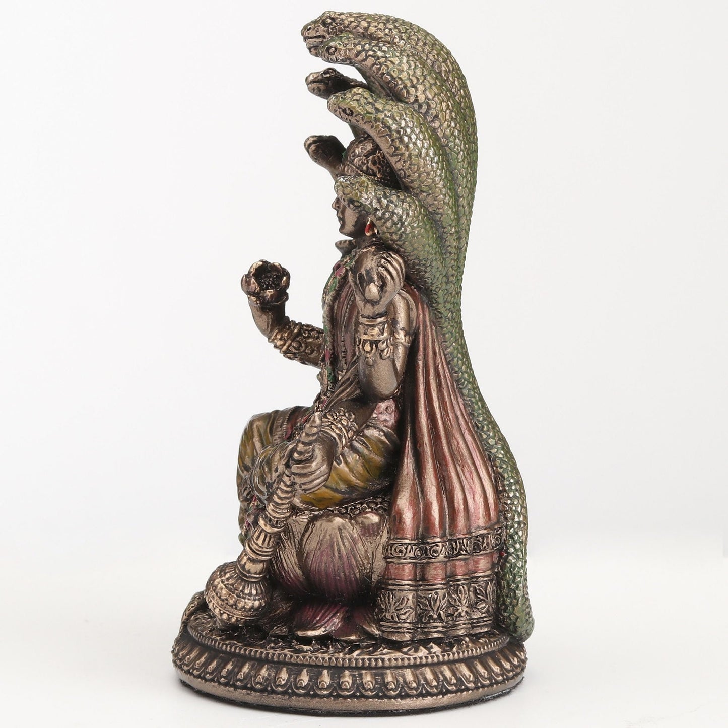 Veronese Design 3 3/4 Inch Shesha Vishnu Cold Cast Resin Bronze Finish Hindu God Idol Sculpture
