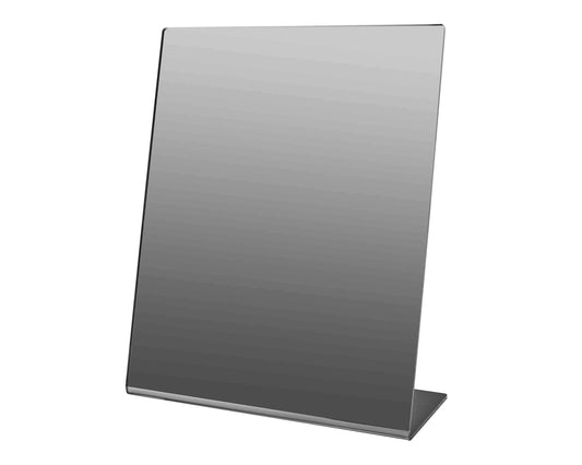 Marketing Holders Acrylic Mirror 8” x 10” Counter Top Slanted Back L Shape Vertical Easel Mirrors No Assembly Jewelry Shop Hair Salon Piercing Kiosk Perfect Travel Locker or Desk Makeup Mirrors