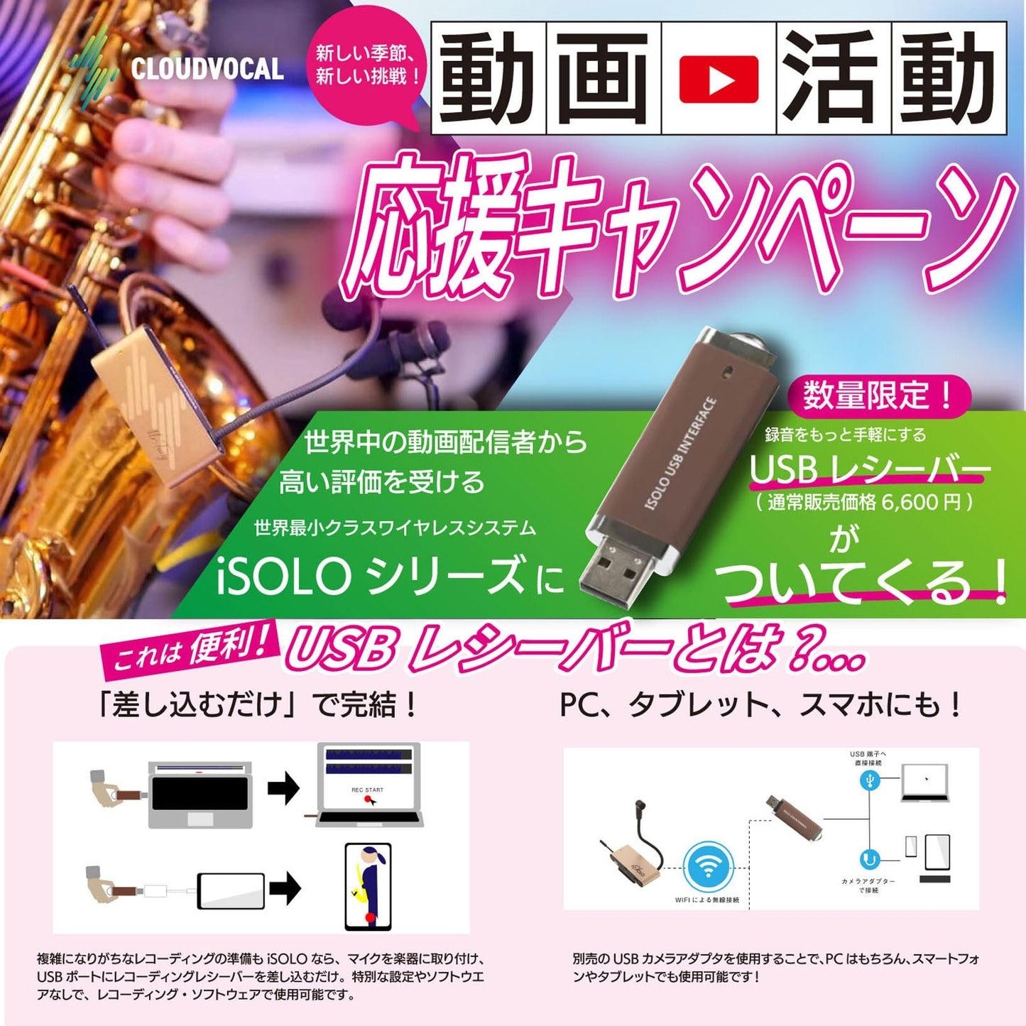 CLOUDVOCAL ISOLO PRIME Wireless System for Wind Instruments