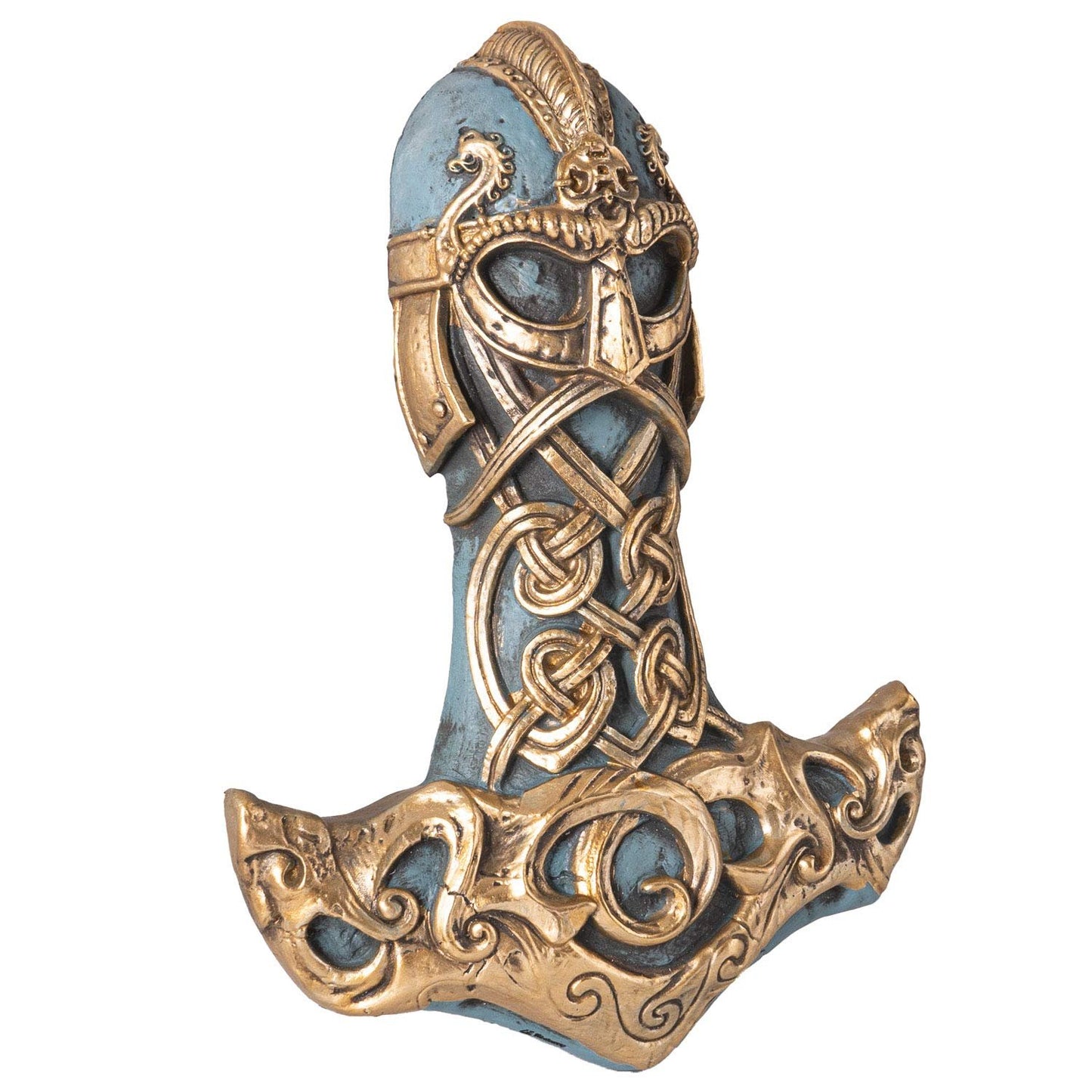 Pacific Trading Company Thor's Hammer Wall Plaque, Hand Painted Mjolnir Artwork Cast Resin Indoor Hanging Wall Decor, 8 Inches