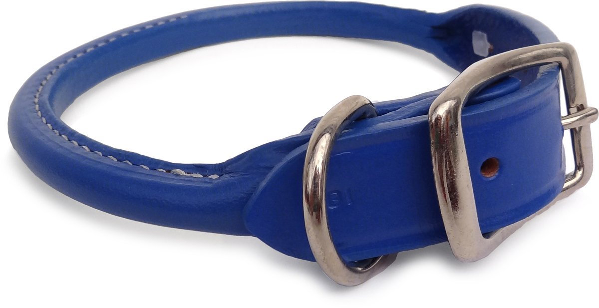 Rolled Leather Collar, Classic Rounded Edges with a Nickel-Plated Buckle, A Festive Choice for Small, Medium and Large Dogs, Made in The USA