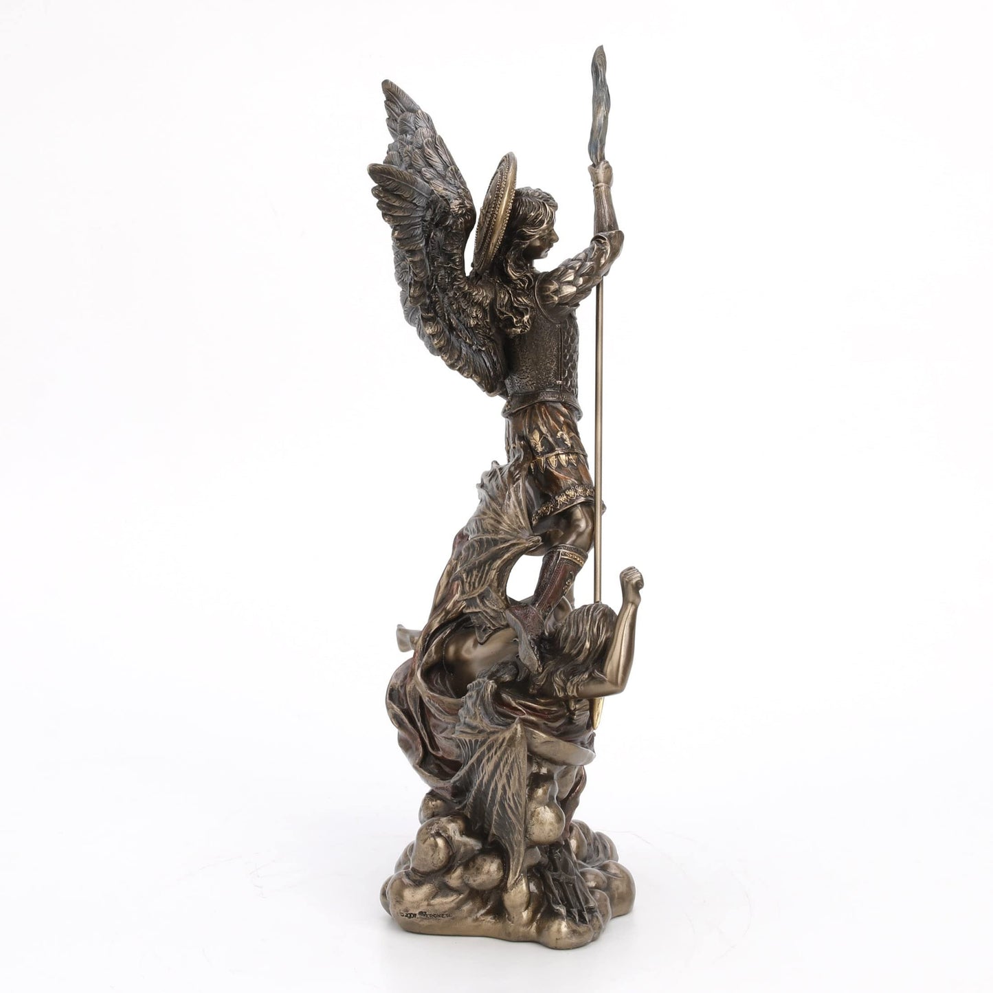 Unicorn Studios WU73529A4 St. Michael Holding Flowers Standing on The Demon