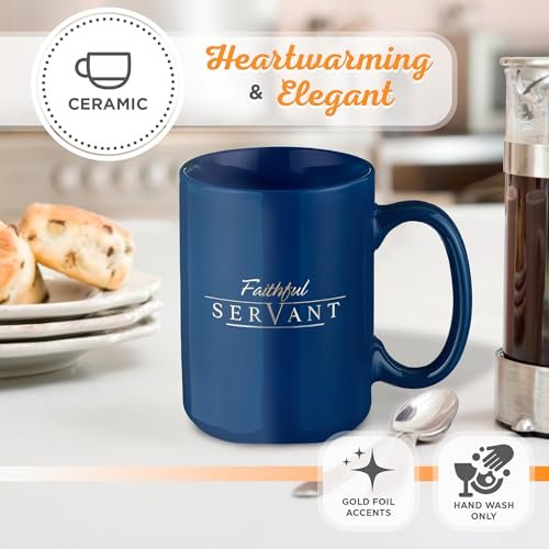 Christian Art Gifts Large Ceramic Coffee & Tea Mugs for Men & Women with Inspirational Scripture, Durable Easy Hold Handle Non-toxic, Lead/Cadmium-free, Multicolor Novelty Drinkware, 14 oz.