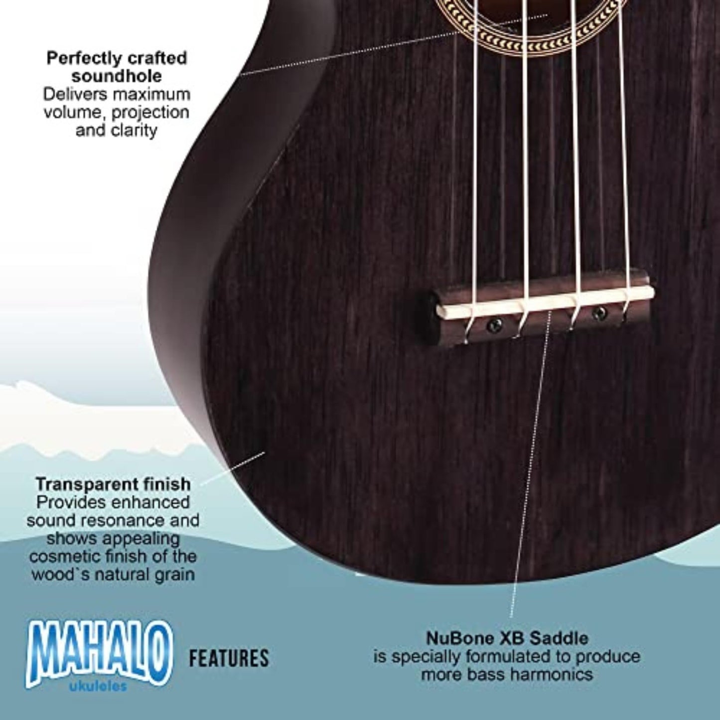 Mahalo 2516-BU Hano Concert Ukulele