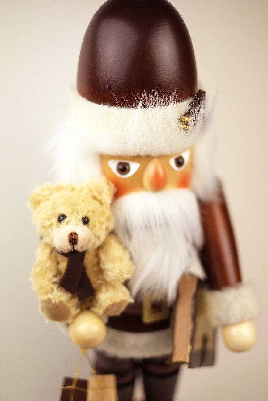 German Christmas Nutcracker Santa Claus Teddy natural colors - 44,0 cm / 17 inch - Christian Ulbricht