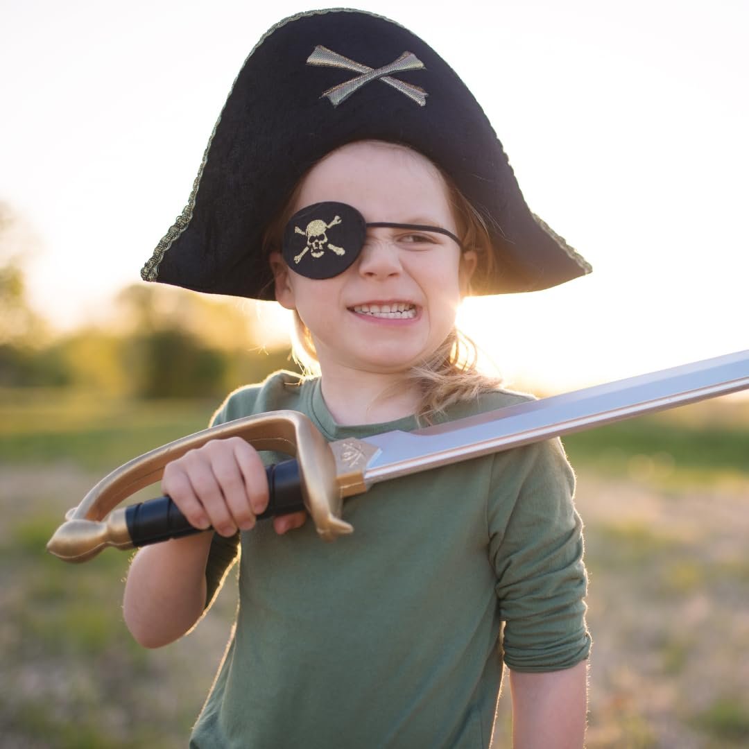 Great Pretenders Captain Hook Pirate Hat for Kids, One Size Fits All | Classic Pirate Costume Accessory for Dress-Up Play