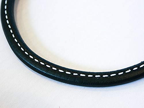 Auburn Leathercrafters Leather Martingale Dog Collar Rolled - 14 - Black
