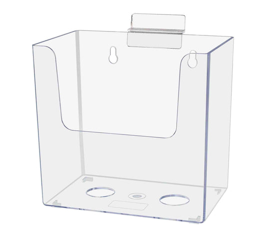 Marketing Holders 4 Pack Slatwall Hanging Brochure Holder for Bifolds or Booklets Slot Wall Display Caddy for 5.5" Info Sheets or Pamphlets for Restaurants Convenience Stores and Offices