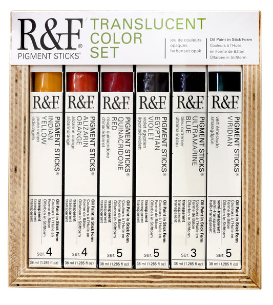 R&F Handmade Paints - Professional Oil Pigment Stick, Translucent Colors, Set of 6