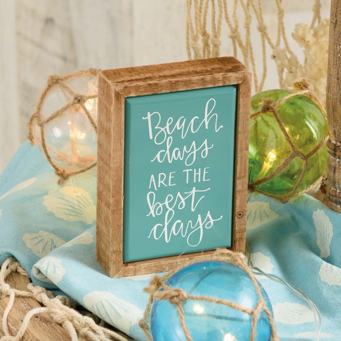 Primitives By Kathy 113431 Beach Days are the Best Days Mini Box Sign, 4.25-inch Length, Wood