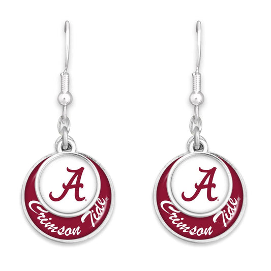 Alabama Crimson Tide Stacked Disk Earrings Jewelry Gift Licensed UA