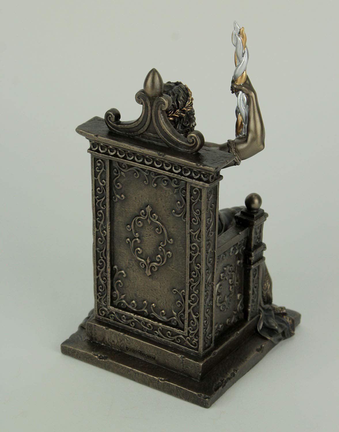 Veronese Design 8.1 Inch Zeus Holding Thunderbolt On Throne Greek Roman God Antique Bronze Finish Olympia Statue