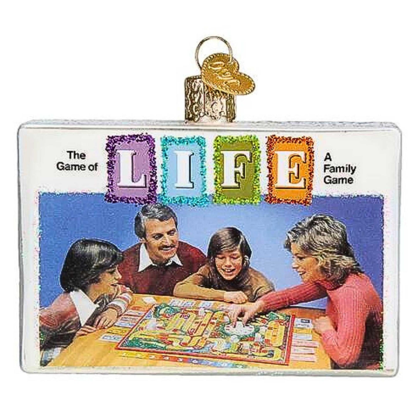 Old World Christmas The Game of Life Glass Blown Ornament for Christmas Tree, Handcrafted Holiday Decoration, Hasboro Games Collection